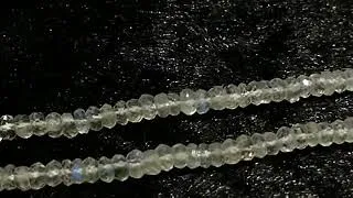 Miniature : A/AA 3.8-4mm Perles de Pierre de lune naturelle arc-en-ciel rondelle facettée (#B065)