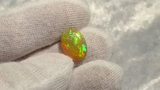 Miniature : 16x12mm Grosse Opale noble naturelle d'Ethiopie en cabochon ovale 4.37ct PM369