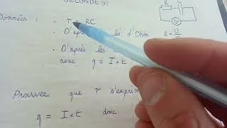 Miniature : Dipôle RC : justifier que τ=RC s'exprime en seconde 