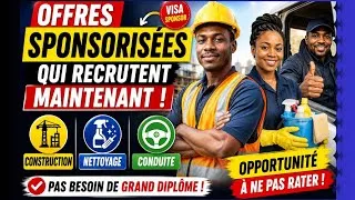 Miniature : 🌎💰 Opportunités de travail💼 sponsorisé disponibles maintenant 🇨🇦!