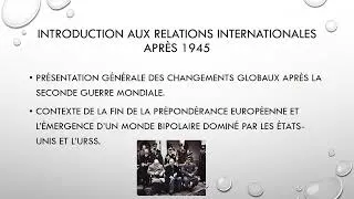 Miniature : Histoire des relations internationales depuis 1945