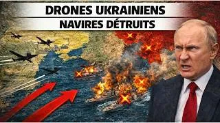 Miniature : ALERTE! Une frappe de drones ukrainiens détruit plusieurs navires russes… et le front change