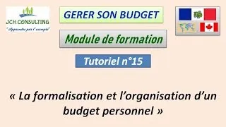 Miniature : Tuto n°15 : "Formalisation et organisation d'un budget personnel"