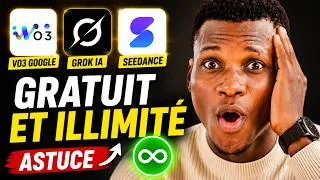 Miniature : COMMENT CREER DES VIDÉOS IA avec VO3 GOOGLE, GROK IA & SEEDANCE GRATUIT ET ILLIMITÉ !