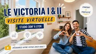 Miniature : Visite virtuelle d'un studio étudiant de 30 m² à Lyon | Résidence Le Victoria I & II - Gestetud