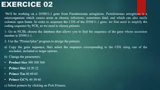 Miniature : Workshop 2: PRIMER DESIGN (Tools: Primer3, Primer3 plus)