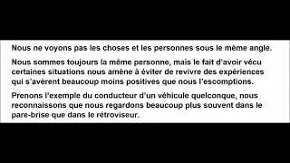 Miniature : Passer en revue notre vie actuelle