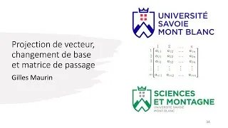 Miniature : projection d'un vecteur, changement de base et matrice de passage (cours)