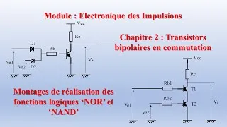 Miniature : Electronique des impulsions, fonctions 'NOR' et 'NAND' réalisées par un montage de commutation.