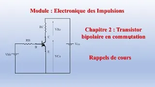 Miniature : Electronique des impulsions, caractéristiques d'un montage à transistor bipolaire en commutation.