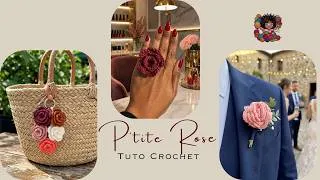 Miniature : LA P'TITE ROSE  FACILE AU CROCHET