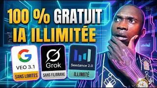 Miniature : VEO 3.1, Grok et Seedance 2.0 GRATUITS et ILLIMITÉS 😱 Le meilleur site IA Gratuit