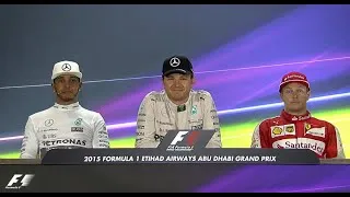 Miniature : F1 2015 Abu Dhabi GP Press Conference Lewis Hamilton and Nico Rosberg