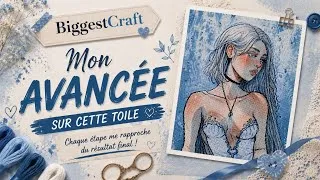 Miniature : 🥰💖 POINT DE CROIX 🧵 MA BIGGESTCRAFT : MON AVANCÉE SUR CETTE TOILE 💖🥰
