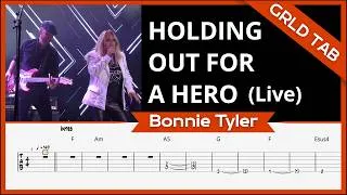 Miniature : Bonnie Tyler - Holding out for a Hero (Live) | Guitar Tab + Cover | GRLD