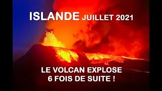 Miniature : ISLANDE Volcan de la Fagradalsfjall  -  Explosions remarquables du 2 Juillet 2021 - 4K / UHD