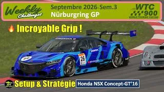 Miniature : GT7 | Nürburgring GP WTC900 | Honda Concept GT'16 | Weekly Challenges | Setup & Stratégie
