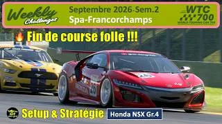 Miniature : GT7 | Spa Francorchamps WTC700 | Honda NSX Gr4 | Weekly Challenges | Setup & Stratégie