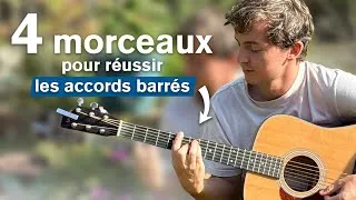 Miniature : Débloquez (enfin) les accords barrés grâce à ces 4 MORCEAUX à la guitare 👇