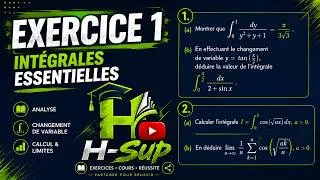 Miniature : 🎓 Exercice 1 Analyse 2 Corrigé | Intégrales Niveau Examen (FS/FST – MIP/MIPC)