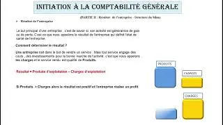 Miniature : Résultat de l'entreprise (PARTIE 2 Initiation à la comptabilité générale)