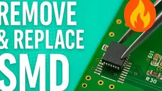 Miniature : Desolder & Replace an SMD Chip on pcb by hot air gun– EASY