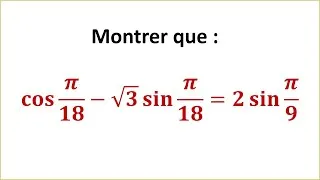 Miniature : Montrer une égalité trigonométrique - 1ère BAC S EX SM