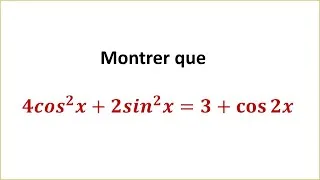 Miniature : Montrer une égalité trigonométrique - Trigonométrie1ère BAC S EX et SM