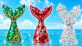 Miniature : Sirène Émeraude vs Rubis vs Diamant ! 💎 Défi Relooking de Sirène ! Hana Teens FR