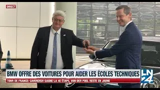 Miniature : Remise de la Mini Cabrio au Bachelier en automobile par le groupe BMW