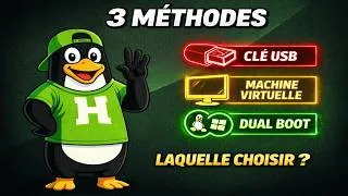 Miniature : Installer Linux : les 3 méthodes en 1 vidéo (du débutant au confirmé)