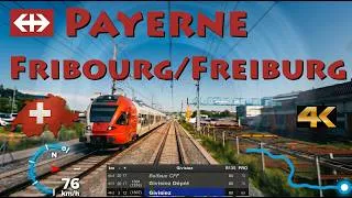 Miniature : CAB RIDE 4K 🇨🇭 Payerne ➜ Fribourg/Freiburg / Regio Domino CFF SBB / Ligne de la Broye / Broyelinien