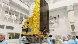 Miniature : Euclid European Cosmology Satellite at ThalesAleniaSpace Cannes w/ scientists in Feb 2023