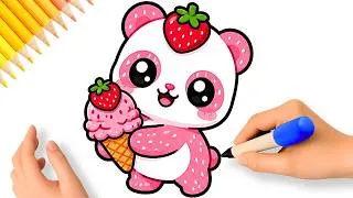 Miniature : COMMENT DESSINER UN PANDA FRAISE FACILEMENT 🐼🍓