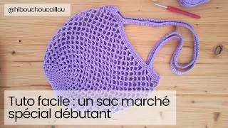 Miniature : Tuto facile : grand sac de marché au crochet | Sac filet pas à pas