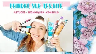 Miniature : Peinture sur tissu - techniques, astuces et conseils - fleurs acryliques et Posca sur casquette.