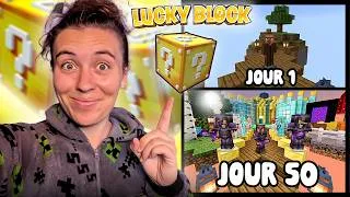 Miniature : 50 jours avec des LUCKY BLOCK sur une île flottante 😊