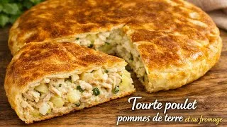 Miniature : خبزة محشية بالدجاج والسلق Recette de la tourte farcie au poulet 