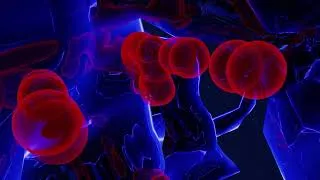 Miniature : Blue univers with red sphere (Blender & Geometry nodes)