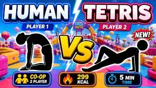 Miniature : LAST TO FALL WINS! 🏆 1v1 Human Tetris Battle (2 Players) | Immersive Interactive Warm-Up #13