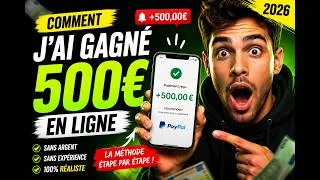 Miniature : Comment j’ai gagné mes premiers 500€ en ligne (la vérité) #businessenligne#jeuneentrepreneur