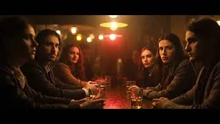 Miniature : Une femme entre dans un bar VEO3 Prompt Json