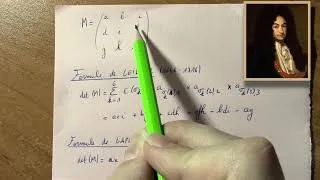 Miniature : TG lycée - option maths expertes - calcul déterminant d'une matrice 3x3 selon Leibniz puis Laplace.