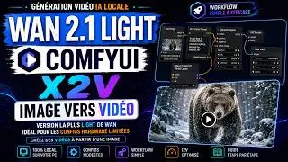 Miniature : IA Locale Facile - Création rapide de Workflow vidéo wan 2.1 light X2V i2v sur Comfyui