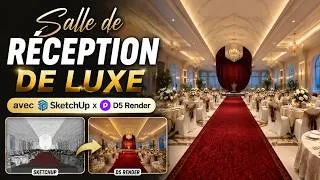 Miniature : Du Croquis  Salle de Réception de Luxe avec SketchUp x D5 Render x Nanobanana