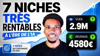 Miniature : Ces 7 niches YouTube rapportent plus qu’un CDI en 2026 (IA)