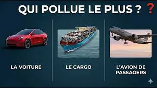 Miniature : Qui pollue le plus : votre voiture, un cargo ou un avion ? 🚗🚢✈️