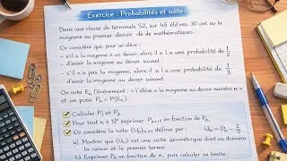 Miniature : Probabilités & Suites : Exercice corrigé COMPLET (Terminale S2) 🔥