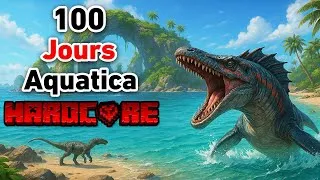 Miniature : J'ai survécu 100 Jours en Hardcore sur Aquatica (ARK moddé )