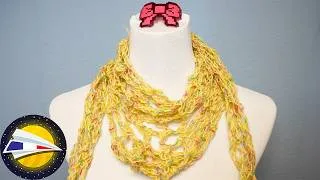 Miniature : Crochet | Écharpe d'été en chaînes de mailles en l'air | Une idée estivale simple et rapide